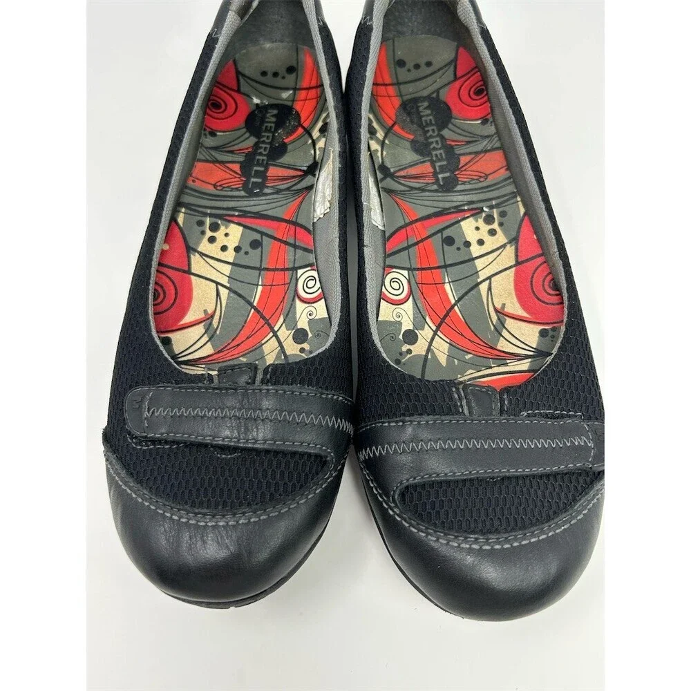 Merrell Allegro Ballet Flats Black Slip-On Comfort Shoes Round Toe Size 8